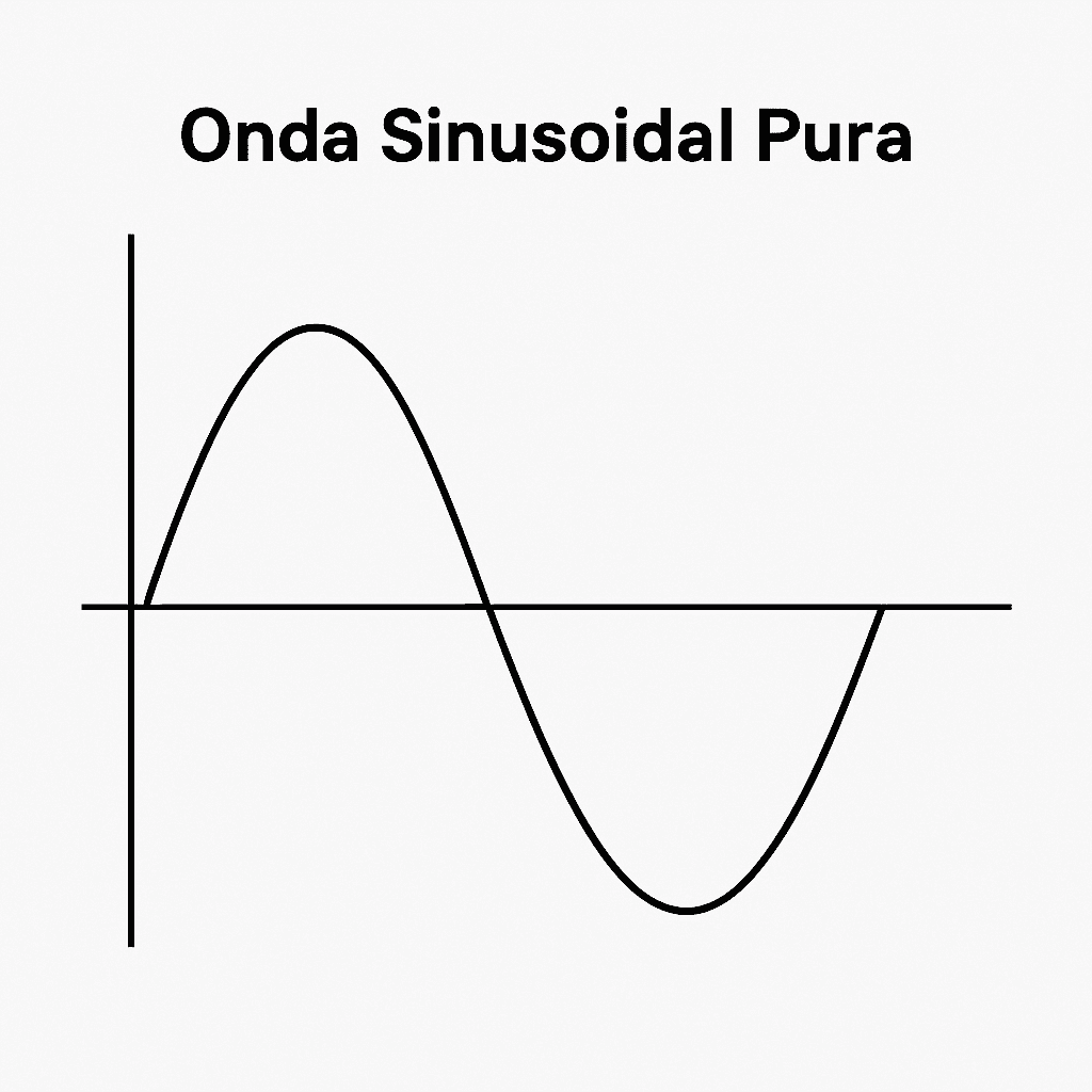 Gráfica de la onda sinusoidal pura de un inversor de corriente